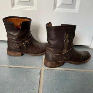 Fiorentini & Baker Boots, brown leather, buckle and zip - size 36.5